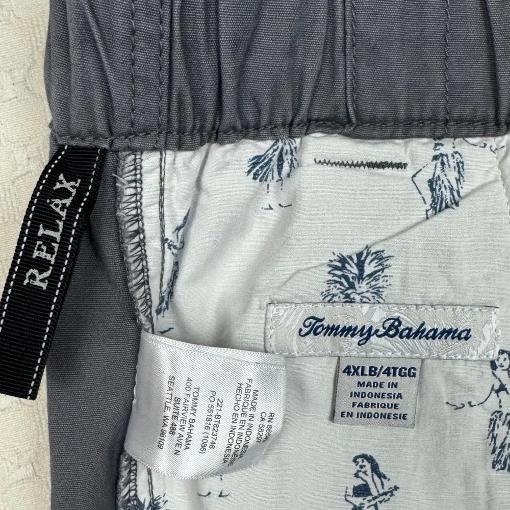 Tommy Bahama Relax Cargo Shorts Elastic Waist Mens 4XLB Gray Gorpcore Minimalist